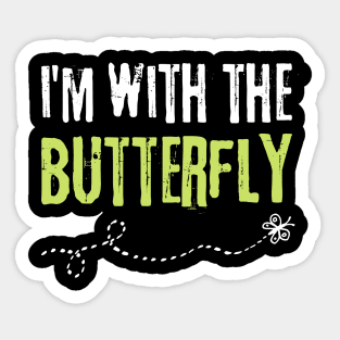 I'm With The Butterfly Halloween Matching Couple Sticker